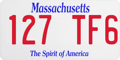 MA license plate 127TF6