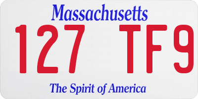 MA license plate 127TF9