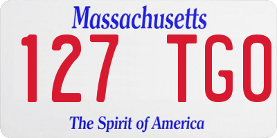 MA license plate 127TG0