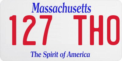 MA license plate 127TH0