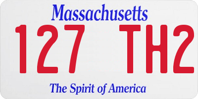 MA license plate 127TH2