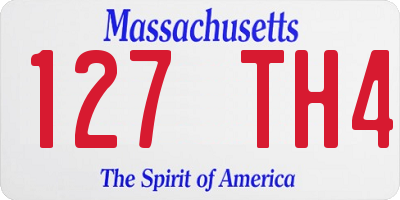 MA license plate 127TH4