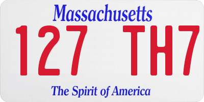 MA license plate 127TH7