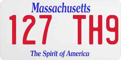MA license plate 127TH9