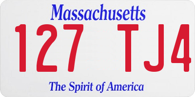 MA license plate 127TJ4