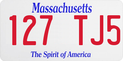 MA license plate 127TJ5