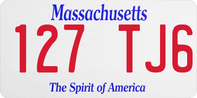 MA license plate 127TJ6