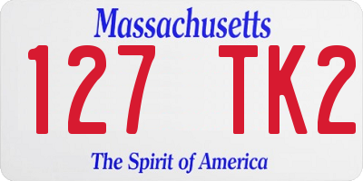 MA license plate 127TK2