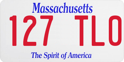 MA license plate 127TL0