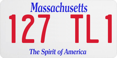 MA license plate 127TL1