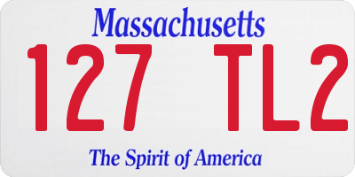 MA license plate 127TL2