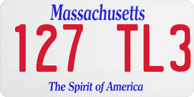 MA license plate 127TL3