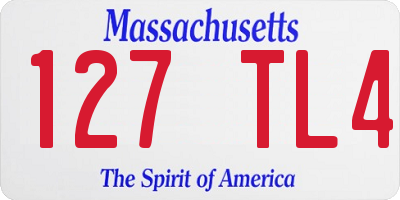 MA license plate 127TL4