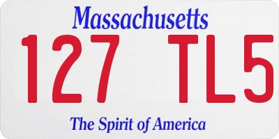 MA license plate 127TL5
