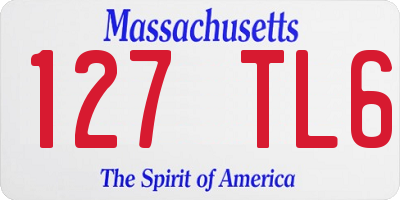 MA license plate 127TL6