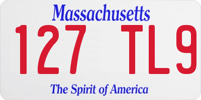 MA license plate 127TL9