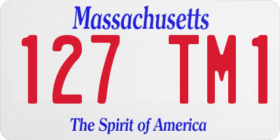 MA license plate 127TM1