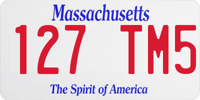 MA license plate 127TM5