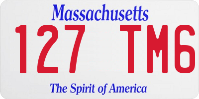 MA license plate 127TM6