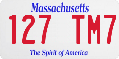 MA license plate 127TM7