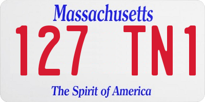 MA license plate 127TN1