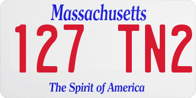 MA license plate 127TN2