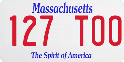 MA license plate 127TO0