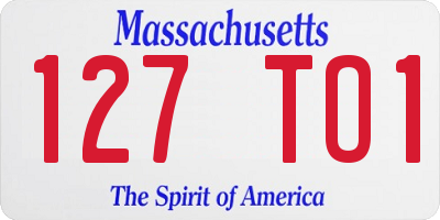 MA license plate 127TO1