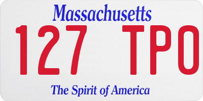 MA license plate 127TP0