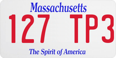 MA license plate 127TP3
