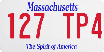 MA license plate 127TP4