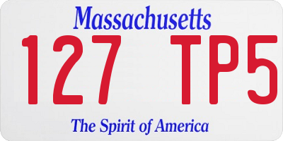 MA license plate 127TP5