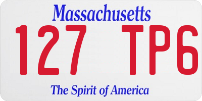 MA license plate 127TP6