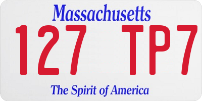 MA license plate 127TP7