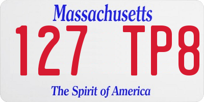 MA license plate 127TP8