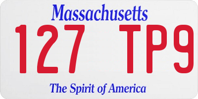 MA license plate 127TP9
