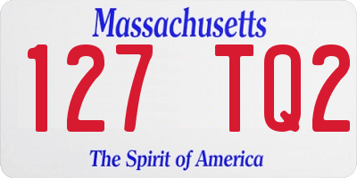 MA license plate 127TQ2