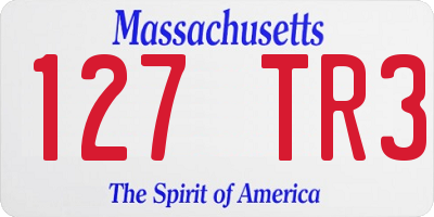 MA license plate 127TR3