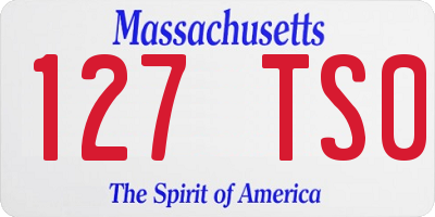 MA license plate 127TS0