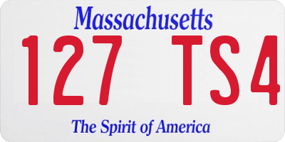 MA license plate 127TS4