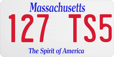 MA license plate 127TS5