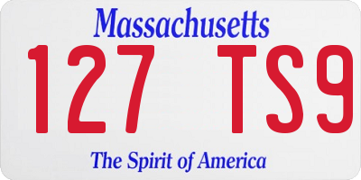 MA license plate 127TS9