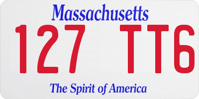 MA license plate 127TT6