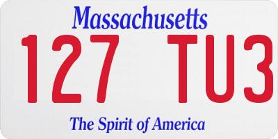 MA license plate 127TU3