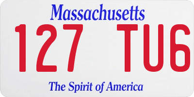 MA license plate 127TU6