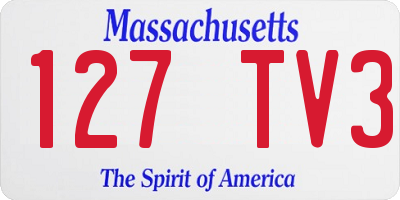 MA license plate 127TV3