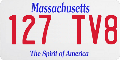 MA license plate 127TV8