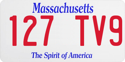 MA license plate 127TV9