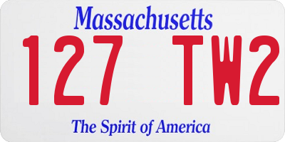 MA license plate 127TW2