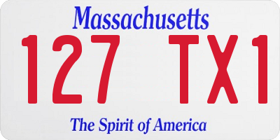 MA license plate 127TX1